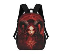 sinyumoney Dark Fantasy Devil Art Print Sac À Dos Scolaire Pour Enfants, Imprimé En 3D, Tendance Et Décontracté, Pour Garçons, Élèves Du Primaire Et Du Collège 17inch
