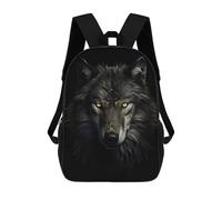 sinyumoney Dark Gold Wolf Animal Sac À Dos Scolaire Pour Enfants Imprimé En 3D, Idéal Pour Les Voyages Et Les Lectures, Pour Les Garçons Et Les Élèves Du Primaire 17inch