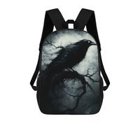 sinyumoney Dark Raven on Branch Sacs À Dos Pour Enfants, Cartables Imprimés En 3D, Sacs À Dos Pour Élèves Du Primaire Et Du Collège (garçons Et Filles) 17inch