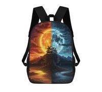 sinyumoney Day And Night Landscape Sac À Dos Scolaire Imprimé En 3D Pour Enfants, Sac À Dos De Voyage Tendance Et Décontracté Pour Écoliers 17inch