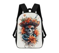 sinyumoney Day of The Dead Skull Artwork-1 Sac À Dos Scolaire Pour Enfants, Imprimé En 3D, Pour Garçons, Élèves Du Primaire Et Du Collège 17inch