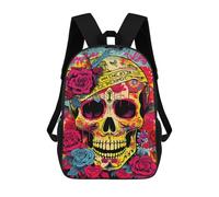 sinyumoney Day of The Dead Sugar Skull Art Print Sacs À Dos Pour Enfants, Sac À Dos Scolaire Imprimé En 3D Pour Enfants, Sac À Dos De Voyage, Sac À Livres Pour Enfants 17inch Sac D'école