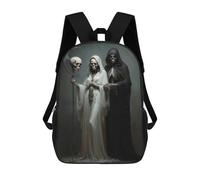 sinyumoney Death And The Maiden, Santa Muerte Sac À Dos Scolaire Pour Adolescents, Imprimé En 3D, Ajustable, À Poches Tendance, Pour Enfants, Garçons, Filles, Étudiants Et Adolescents 17inch