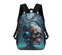 sinyumoney Death Moth Skull Music Sacs À Dos Tendance Imprimés En 3D 17inch Sac D'école Décontracté Pour Enfants, Garçons, Élèves Du Primaire Et Du Collège