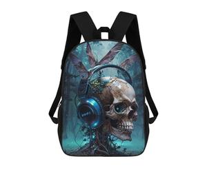 sinyumoney Death Moth Skull Music Sacs À Dos Tendance Imprimés En 3D 17inch Sac D'école Décontracté Pour Enfants, Garçons, Élèves Du Primaire Et Du Collège