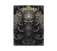 sinyumoney Décoration murale Art Déco en fer imperméable représentant le dieu Cthulhu, idéale pour une chambre, un salon, un garage, une cour ou un pub. Dimensions : 40 x 30 cm.