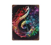 sinyumoney Décoration murale en fer « Symphonie musicale V2 » pour bureau, salon ou bar (15,7 po x 11,8 po)