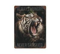 sinyumoney Décoration murale imperméable « Always Hungry Iron » pour salon, chambre, salle de jeux, bureau, garage, 40 x 30 cm