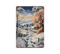sinyumoney Décoration murale imperméable « Symphonie de neige fauviste » en fer, idéale comme cadeau pour femme ou pour décorer un bar ou une maison (11,8 po x 7,9 po).