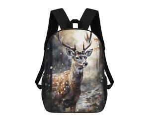 sinyumoney Deer Animal Art Sacs À Dos Scolaires Pour Enfants, Sac D'école Imprimé En 3D Pour Garçons, Élèves Du Primaire Et Du Collège 17inch
