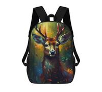 sinyumoney Deer Art Style 4 Sacs À Dos Pour Enfants, Sac D'école Imprimé En 3D, Cartable Pour Enfants, Sac De Voyage, Sac À Dos Garçon Fille, Sac D'école Pour Enfants 17inch