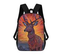 sinyumoney Deer Art Style 6 Sacs À Dos Imprimés En 3D Pour Enfants, Sacs D'école Tendance Pour Garçons, Sacs De Voyage, Sacs Scolaires Pour Élèves Du Primaire 17inch