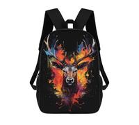 sinyumoney Deer Colorful Dark BG Sacs À Dos Scolaires Pour Enfants, Sac D'école Imprimé En 3D Pour Garçons, Élèves Du Primaire Et Du Collège 17inch
