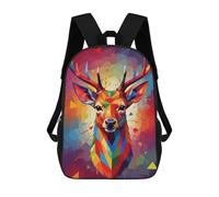 sinyumoney Deer Colorful Wpap Art Sac À Dos Scolaire Pour Enfants Imprimé En 3D, Idéal Pour Les Voyages Et Les Lectures, Pour Les Garçons Et Les Élèves Du Primaire 17inch