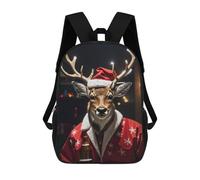 sinyumoney Deer Drinking Beer Xmas Sacs À Dos Pour Enfants 17inch Sac À Dos Scolaire, Sac D'école Imprimé En 3D Pour Garçons, Élèves Du Primaire Et Du Collège