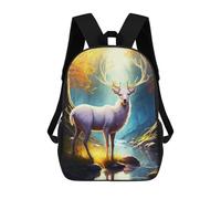 sinyumoney Deer In Forest Sac À Dos Scolaire Pour Filles Et Garçons Avec Poche, Sac À Dos Tendance Pour Enfants 17inch