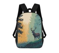 sinyumoney Deer in Forest with Glowing Eyes Sac À Dos Imprimé 3D Pour Enfants, Sac À Dos Léger Pour Écoliers Et Écoliers, Sac À Goûter Pour La Crèche 17inch
