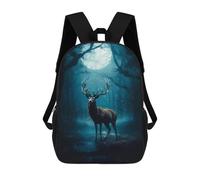 sinyumoney Deer in Moonlight Sac À Dos Scolaire Pour Enfants, Sac À Dos De Voyage Décontracté, Grand Sac À Dos Pour Garçons Et Filles 17inch