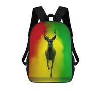 sinyumoney Deer in Rasta Colors Sacs À Dos Imprimés En 3D Pour Enfants, Sacs D'école Tendance Pour Garçons, Sacs De Voyage, Sacs Scolaires Pour Élèves Du Primaire 17inch