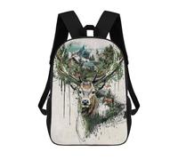 sinyumoney Deer in The Wildscape Sac À Dos Scolaire Imprimé En 3D Pour Enfants, Sac À Dos De Voyage Tendance Et Décontracté Pour Écoliers 17inch