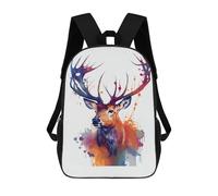 sinyumoney Deer In Watercolor Sacs À Dos Tendance Imprimés En 3D 17inch Sac D'école Décontracté Pour Enfants, Garçons, Élèves Du Primaire Et Du Collège