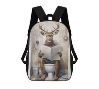 sinyumoney Deer Reading The Paper Sac À Dos Scolaire Pour Enfants Imprimé En 3D, Idéal Pour Les Voyages Et Les Lectures, Pour Les Garçons Et Les Élèves Du Primaire 17inch