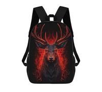 sinyumoney Deer Red And Black Animals Sac À Dos, Cartable Imprimé En 3D, Sac À Goûter, Sac À Dos De Voyage, Sac À Dos Entre Amis, Sac À Dos Scolaire Pour Filles Et Garçons 17inch