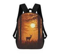sinyumoney Deer Silhouette at Sunset Sac À Dos Scolaire Pour Filles Et Garçons, Grande Capacité, Léger, Pour Enfants Et Étudiants 17inch