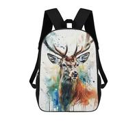 sinyumoney Deer Watercolor Animals Sac À Dos, Cartable Imprimé En 3D, Sac À Goûter, Sac À Dos De Voyage, Sac À Dos Entre Amis, Sac À Dos Scolaire Pour Filles Et Garçons 17inch