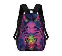 sinyumoney Demon Girl with Skull Sac À Dos Scolaire Pour Adolescents, Imprimé En 3D, Ajustable, À Poches Tendance, Pour Enfants, Garçons, Filles, Étudiants Et Adolescents 17inch