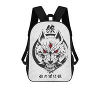 sinyumoney Demon Wolf Japan Sacs À Dos Décontractés Pour Enfants, Sacs D'école Pour Adolescents, Filles Et Garçons, Sacs À Dos Pour Livres 17inch