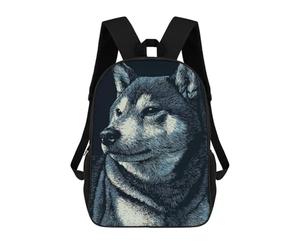 sinyumoney Detailed Shiba Inu Portrait Sac À Dos Scolaire Pour Adolescents, Imprimé En 3D, Ajustable, À Poches Tendance, Pour Enfants, Garçons, Filles, Étudiants Et Adolescents 17inch