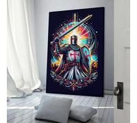 sinyumoney Deus Vult Affiches Murales Pour Salle De Bain Rustique, Grand Format 24x36inch(60x90cm)
