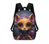 sinyumoney Digital Art Vibrant Ears Sac À Dos Pour Garçons Et Adolescents, Sacs À Dos Pour Filles, Sacs À Dos Pour Tout-petits, Sacs À Livres Pour L'école Primaire Et Le Collège 17inch