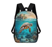 sinyumoney Digital Sea Turtle Sac À Dos Scolaire Pour Enfants Imprimé En 3D, Idéal Pour Les Voyages Et Les Lectures, Pour Les Garçons Et Les Élèves Du Primaire 17inch