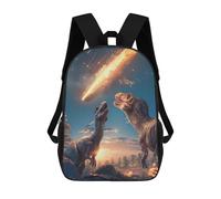sinyumoney Dinosaurs Looking Up at A Meteor Sac À Dos Scolaire Pour Enfants 17 Pouces, Sac À Dos Décontracté Pour Les Voyages, Grand Sac À Dos De Jour Pour Garçons Et Filles 17inch