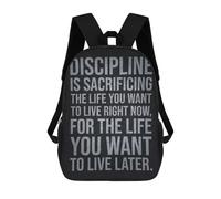 sinyumoney Discipline Is Sacrificing 17inch Sacs À Dos Scolaires Imprimés En 3D - Sacs À Dos Tendance Pour Garçons Du Primaire Et Du Collège