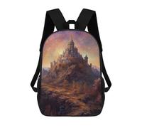 sinyumoney Distant Fantasy Castle Sac À Dos Scolaire Pour Enfants, Imprimé En 3D, Sac À Dos Tendance Pour Garçons, Élèves Du Primaire Et Du Collège 17inch