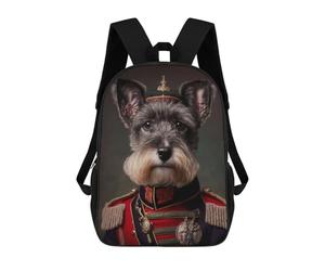 sinyumoney Distinguished Dog in Uniform Sac À Dos Scolaire Pour Enfants Imprimé En 3D, Idéal Pour Les Voyages Et Les Lectures, Pour Les Garçons Et Les Élèves Du Primaire 17inch