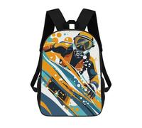 sinyumoney Diver Colorful Sac À Dos Enfant Fille 3D, Sac D'école, Sac À Dos Pour Tout-petits, Sac À Dos Décontracté, Sac À Livres Tendance 17inch