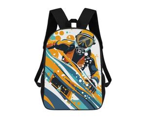 sinyumoney Diver Colorful Sac À Dos Enfant Fille 3D, Sac D'école, Sac À Dos Pour Tout-petits, Sac À Dos Décontracté, Sac À Livres Tendance 17inch
