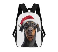 sinyumoney Doberman Dog Christmas Portrait Sac À Dos Enfant, Cartable, Sacs À Dos Scolaires Imprimés En 3D Pour Élèves Du Primaire Et Du Collège, Cadeau D'anniversaire Pour Adolescents 17inch