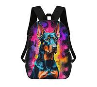 sinyumoney Doberman in Watercolor Neon Sac À Dos Scolaire Pour Filles Et Garçons, Grande Capacité, Léger, Pour Enfants Et Étudiants 17inch
