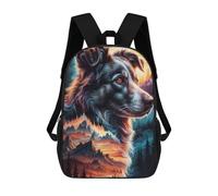 sinyumoney Dog And Mountain Landscape Sac À Dos Scolaire Imprimé En 3D, Sac À Dos Décontracté Pour Enfants, Sac D'école Imprimé En 3D Pour Garçons, Primaire Et Collège 17inch