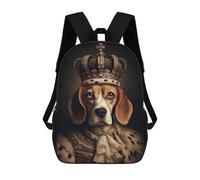 sinyumoney Dog As A King Sac À Dos Enfant Tendance Et Amusant, Sac À Dos Pour Garçons Et Adolescents, Sac D'école Imprimé En 3D Pour Garçons 17inch