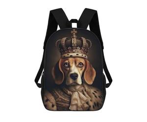 sinyumoney Dog As A King Sac À Dos Enfant Tendance Et Amusant, Sac À Dos Pour Garçons Et Adolescents, Sac D'école Imprimé En 3D Pour Garçons 17inch