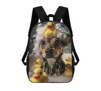 sinyumoney Dog Bath Time with Rubber Ducks Sac À Dos Étanche Pour Ordinateur Portable, Idéal Pour Le Camping, Les Aventures En Plein Air Et Les Voyages Quotidiens 17inch