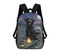 sinyumoney Dog in Boat with Fire And Fish 17inch Sacs À Dos Scolaires Imprimés En 3D - Sacs À Dos Tendance Pour Garçons Du Primaire Et Du Collège