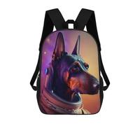 sinyumoney Dog in Space Helmet Art Sacs À Dos Décontractés Pour Enfants, Sacs D'école Pour Adolescents, Filles Et Garçons, Sacs À Dos Pour Livres 17inch