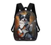 sinyumoney Dog Playing Guitar Art Print -1 Sac À Dos Scolaire Imprimé En 3D Pour Garçons Et Filles, Sac À Dos Pour Enfants, Sac De Voyage 17inch